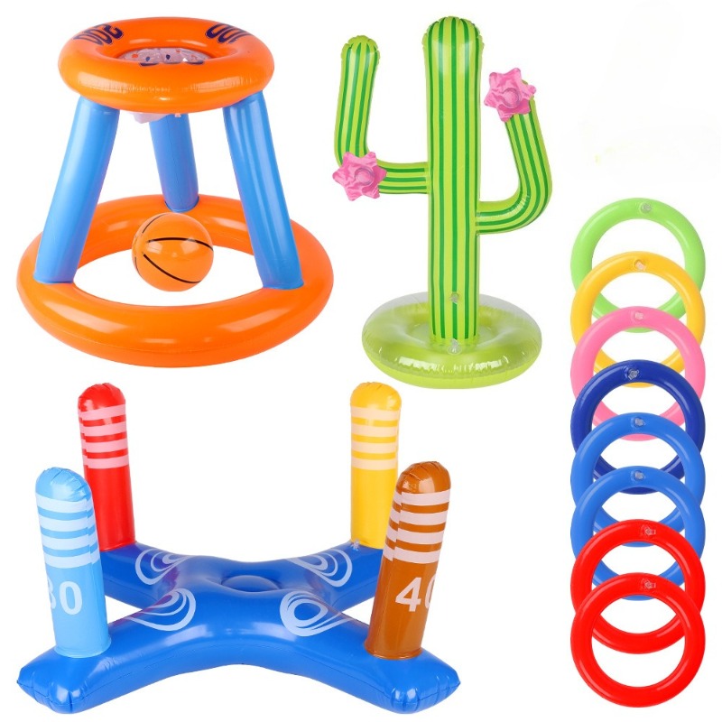 Party Games Kids Outdoor - Inflatable Cactus Ring Toss Game -