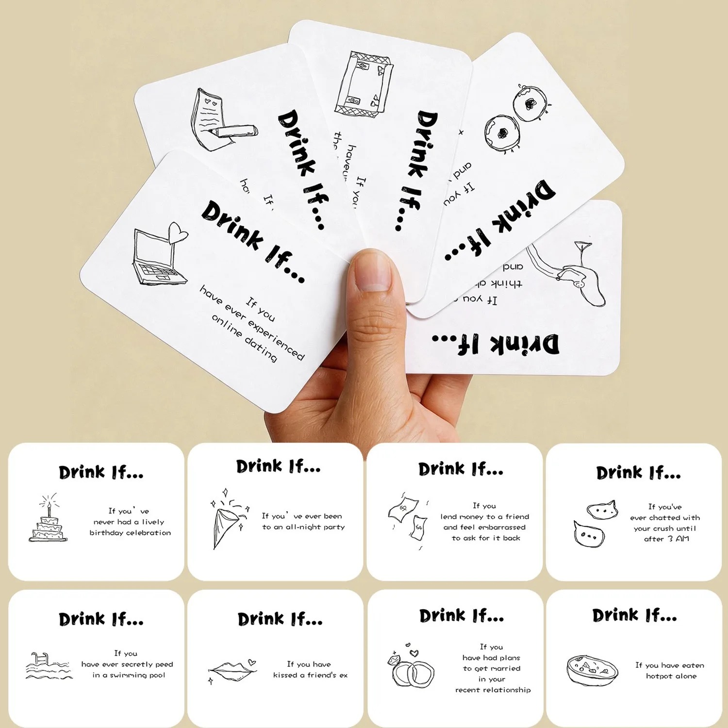 Party Games Questions For Adults - Drink If Game Cards Fun Party