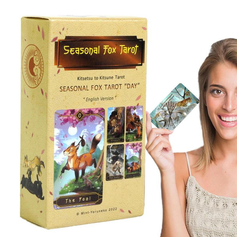 Party Games Meaning - 78pcs Tarot Cards Seasonal Fox Oracle