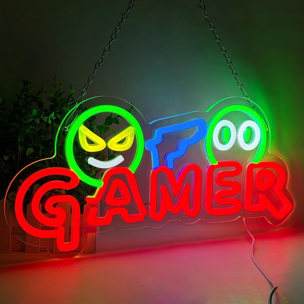 Gamer Neon Sign LED Wall Light - Party Games Baby Shower recension och pris
