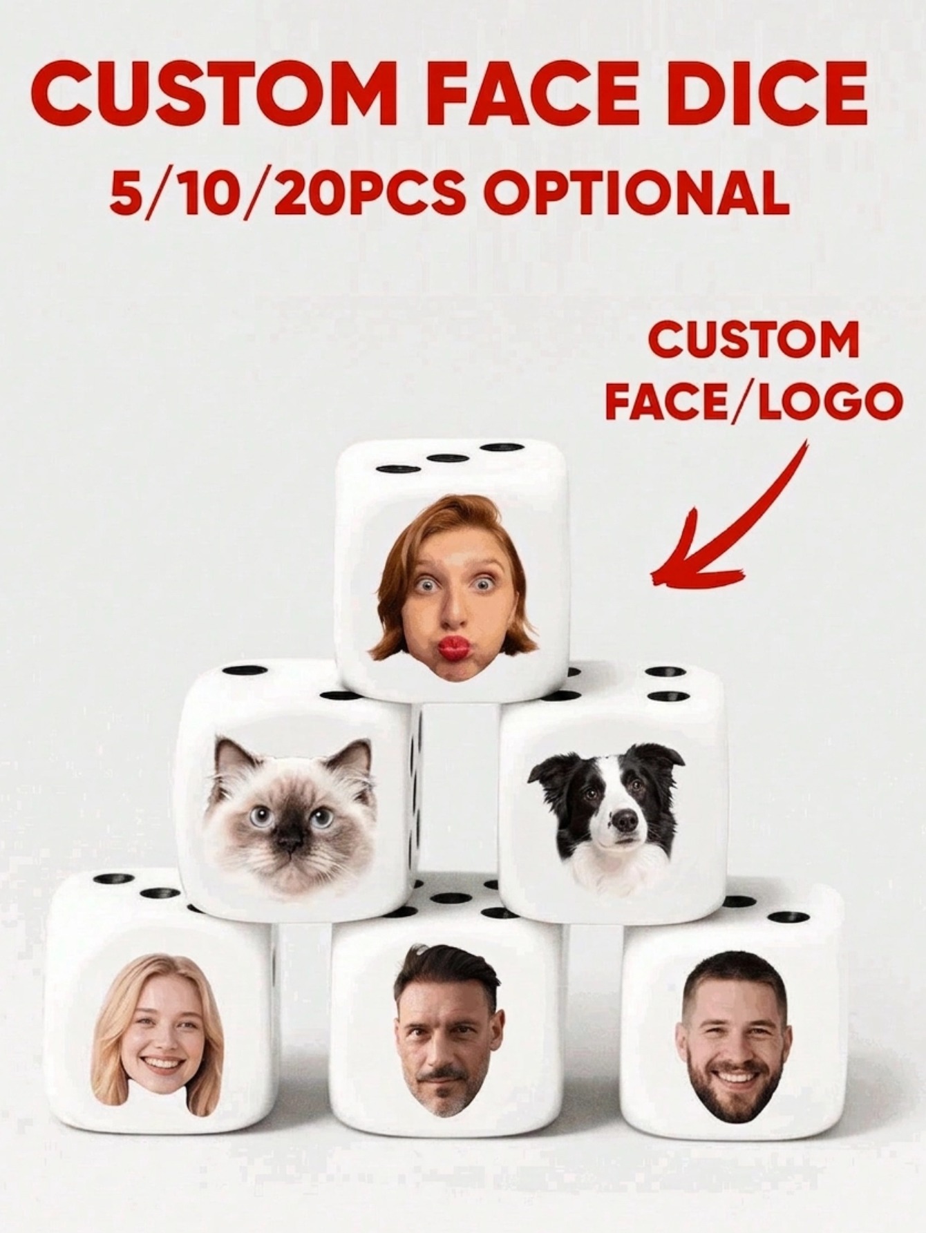 Custom Face Dice Personalized  - Party Games Baby Shower recension och pris