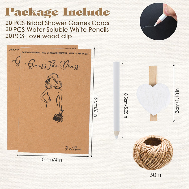 10/20Sets Guess Wedding Dress  - Party Games Bridal Shower recension och pris