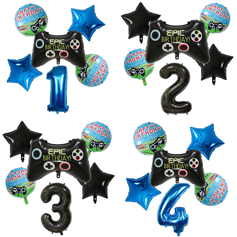 6pcs Gamepad Boy Game Foil Hel - Party Games Baby Shower recension och pris