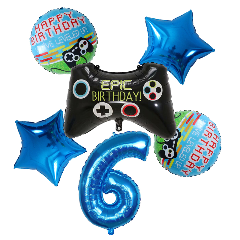 6pcs Gamepad Boy Game Foil Hel - Party Games Baby Shower recension och pris