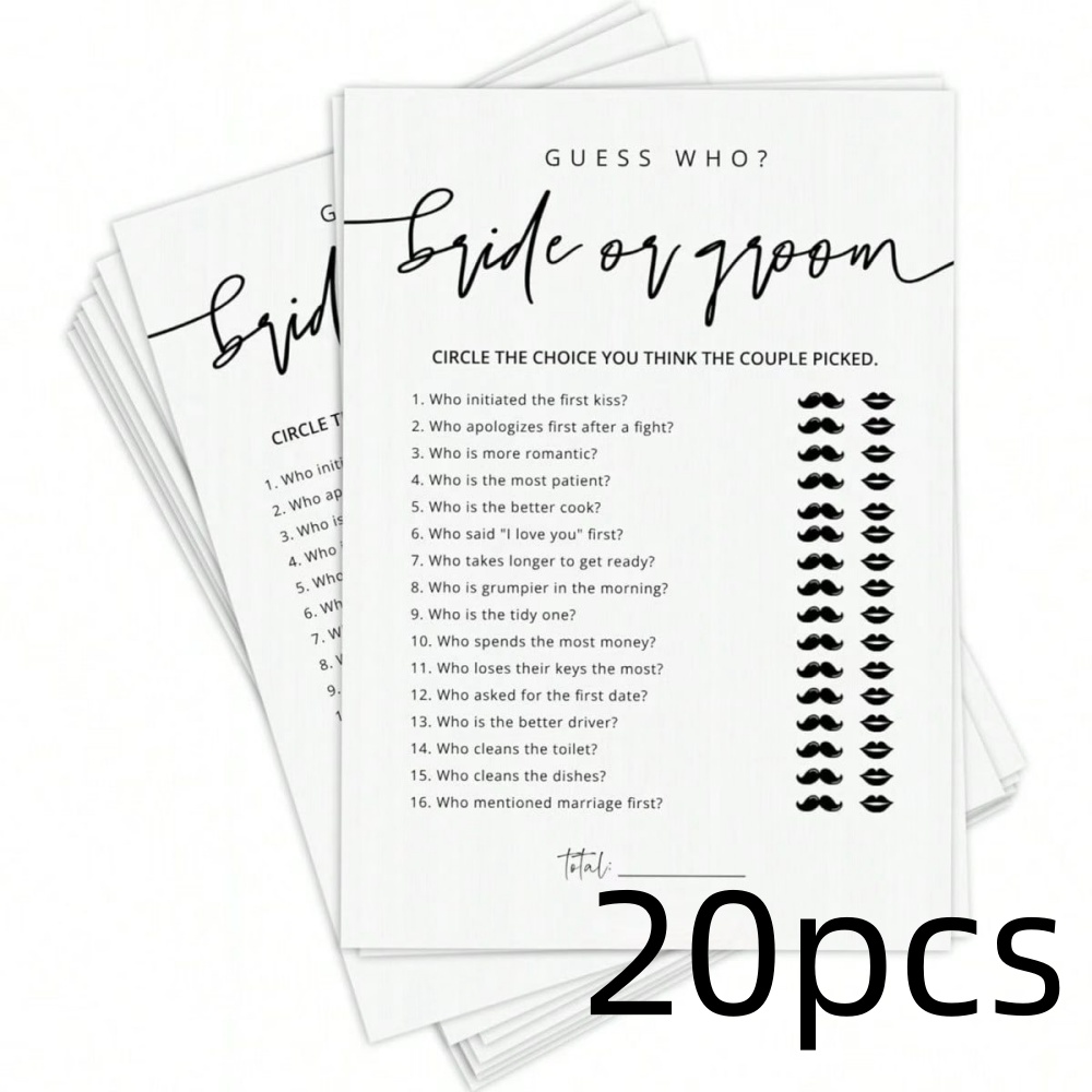 20 Pcs Wedding Game Fun Bridal - Party Games Bridal Shower recension och pris