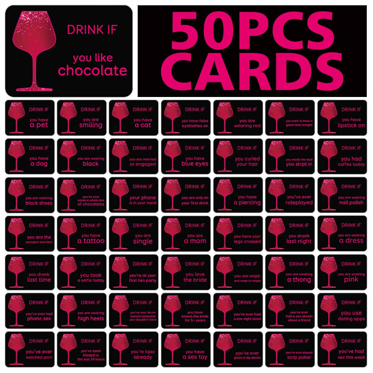 50pcs Bachelorette Party Drink - Party Games Bridal Shower recension och pris