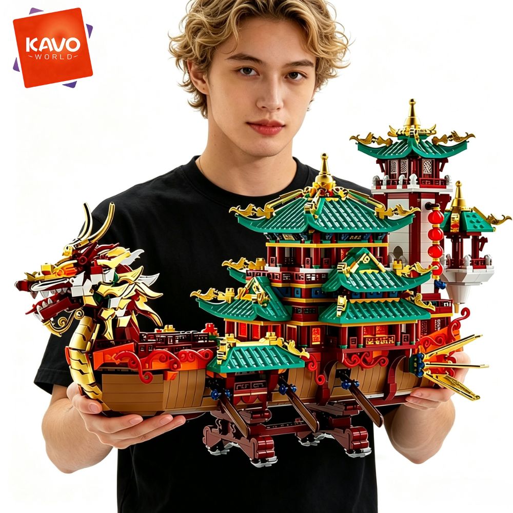 KAVOWORLD 2453pcs Dragon Boat  - Party Games Meaning recension och pris