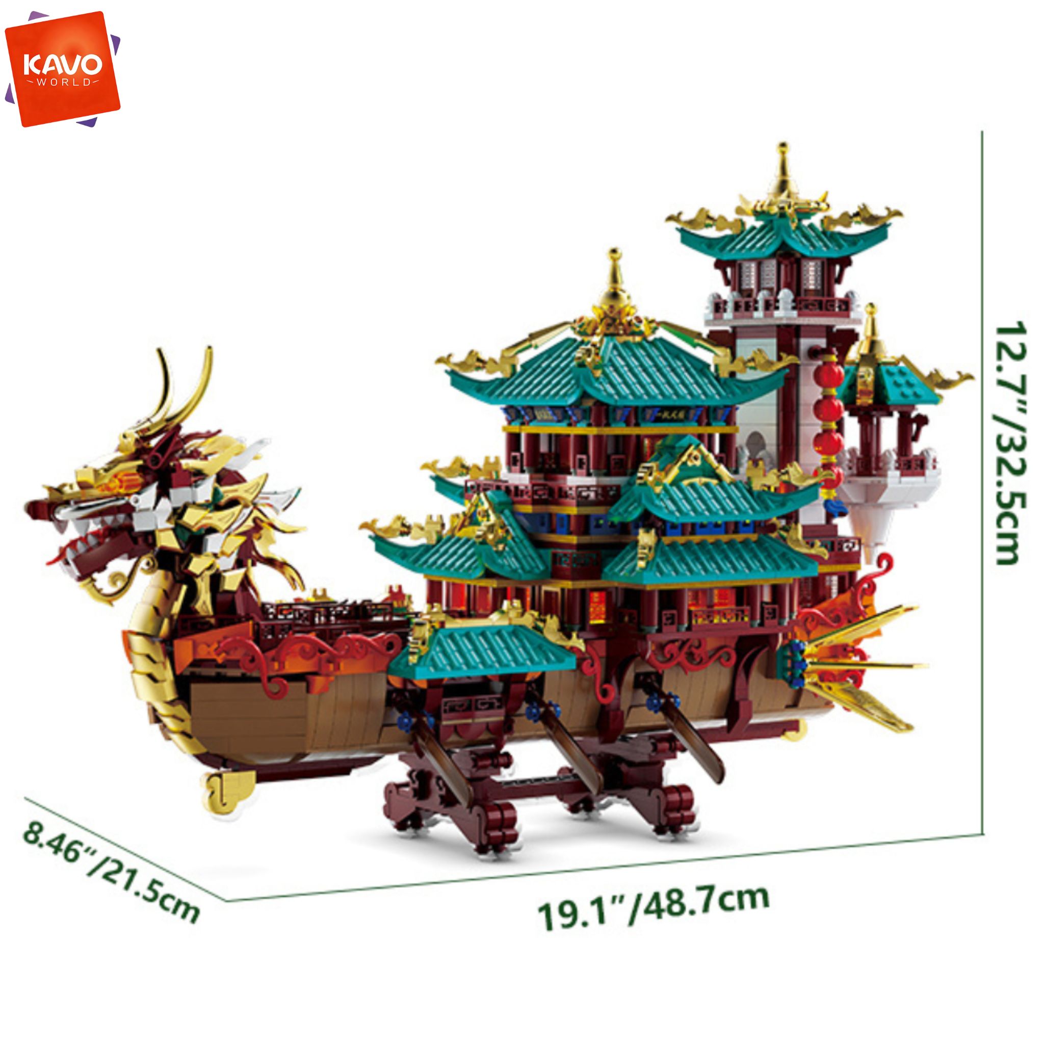 KAVOWORLD 2453pcs Dragon Boat  - Party Games Meaning recension och pris