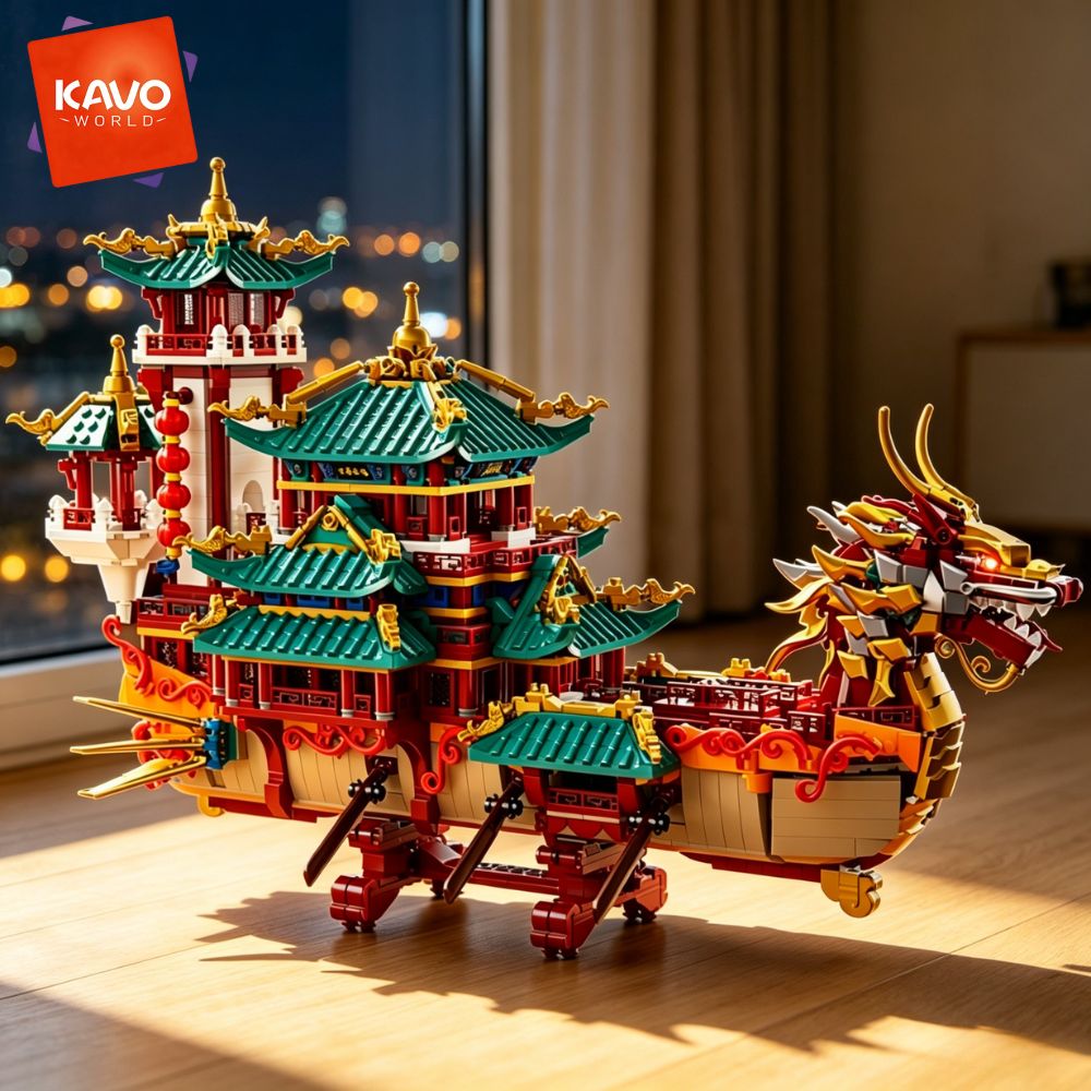 KAVOWORLD 2453pcs Dragon Boat  - Party Games Meaning recension och pris