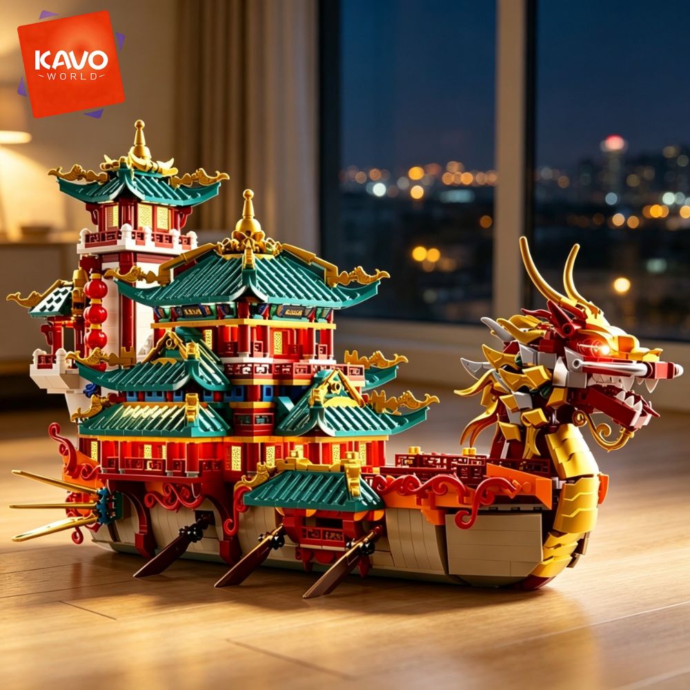 KAVOWORLD 2453pcs Dragon Boat  - Party Games Meaning recension och pris