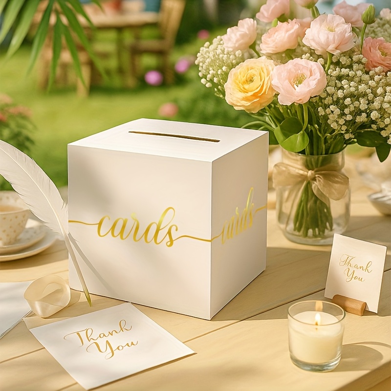 4pcs White Wedding Card with G - Party Games Baby Shower recension och pris