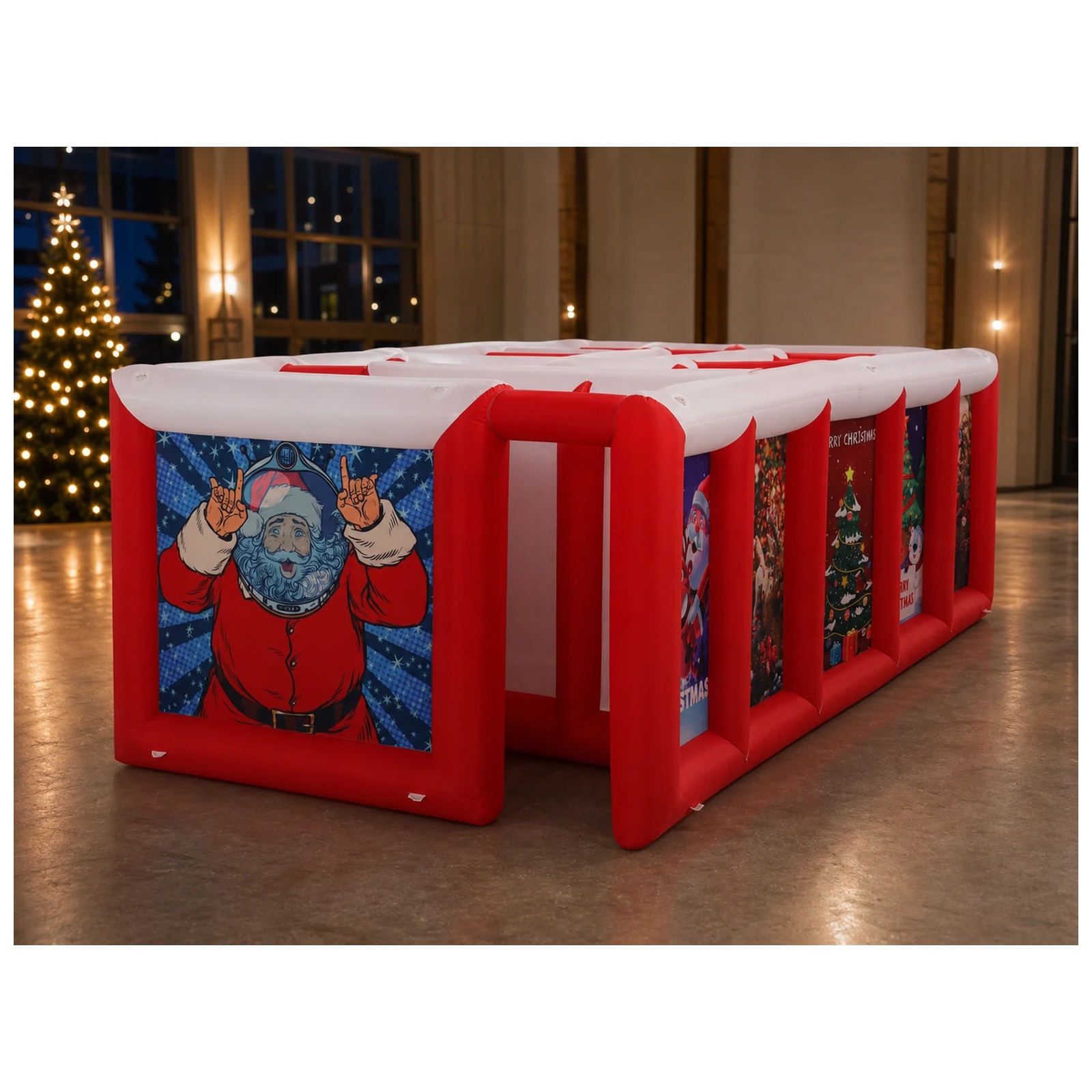 Large Red White Flat Roof Infl - Party Games Kids Outdoor recension och pris