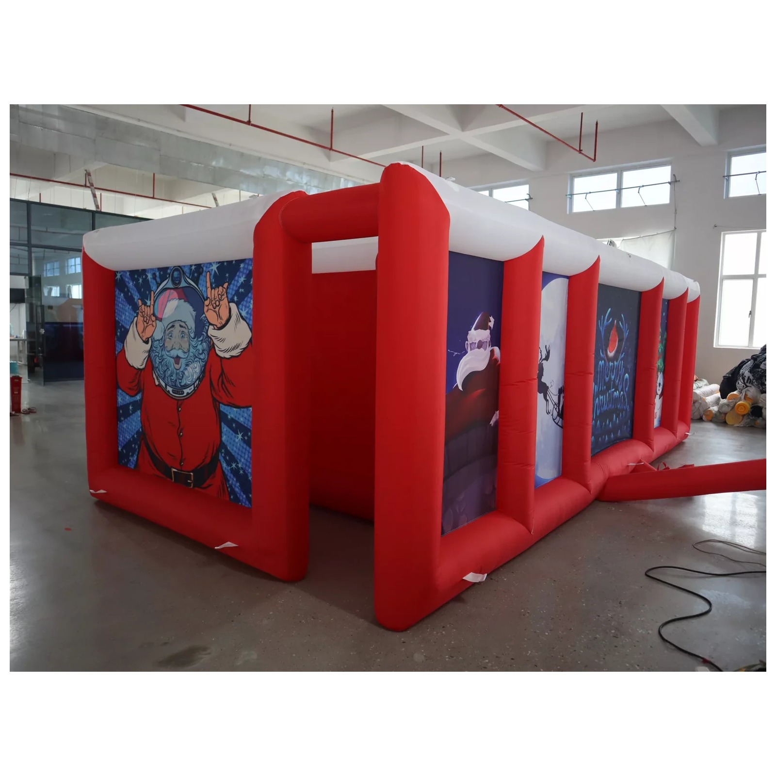Large Red White Flat Roof Infl - Party Games Kids Outdoor recension och pris