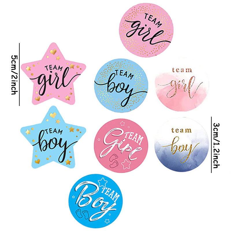 60Pcs Gender Reveal Stickers f - Party Games Baby Shower recension och pris